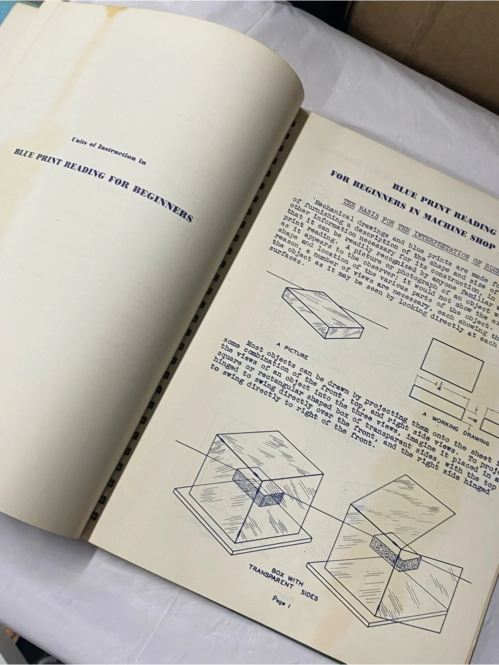 Elementary Blue Print Reading Machine Shop Procedure Distressed